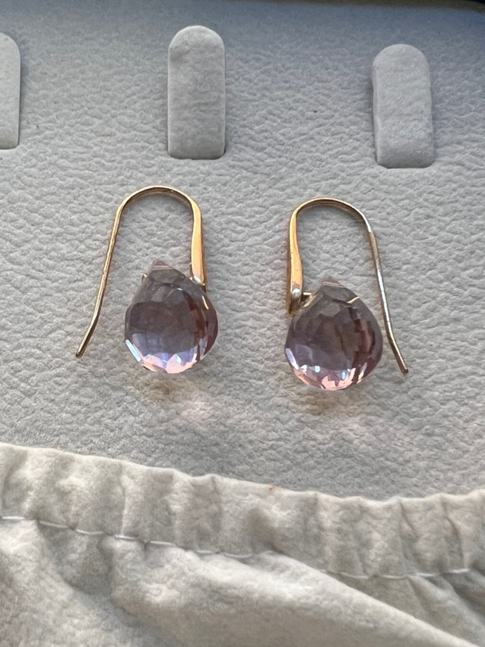 Swarovski Rose Gold and Pale Pink Faceted Drop Earrings - Picture 5 of 5